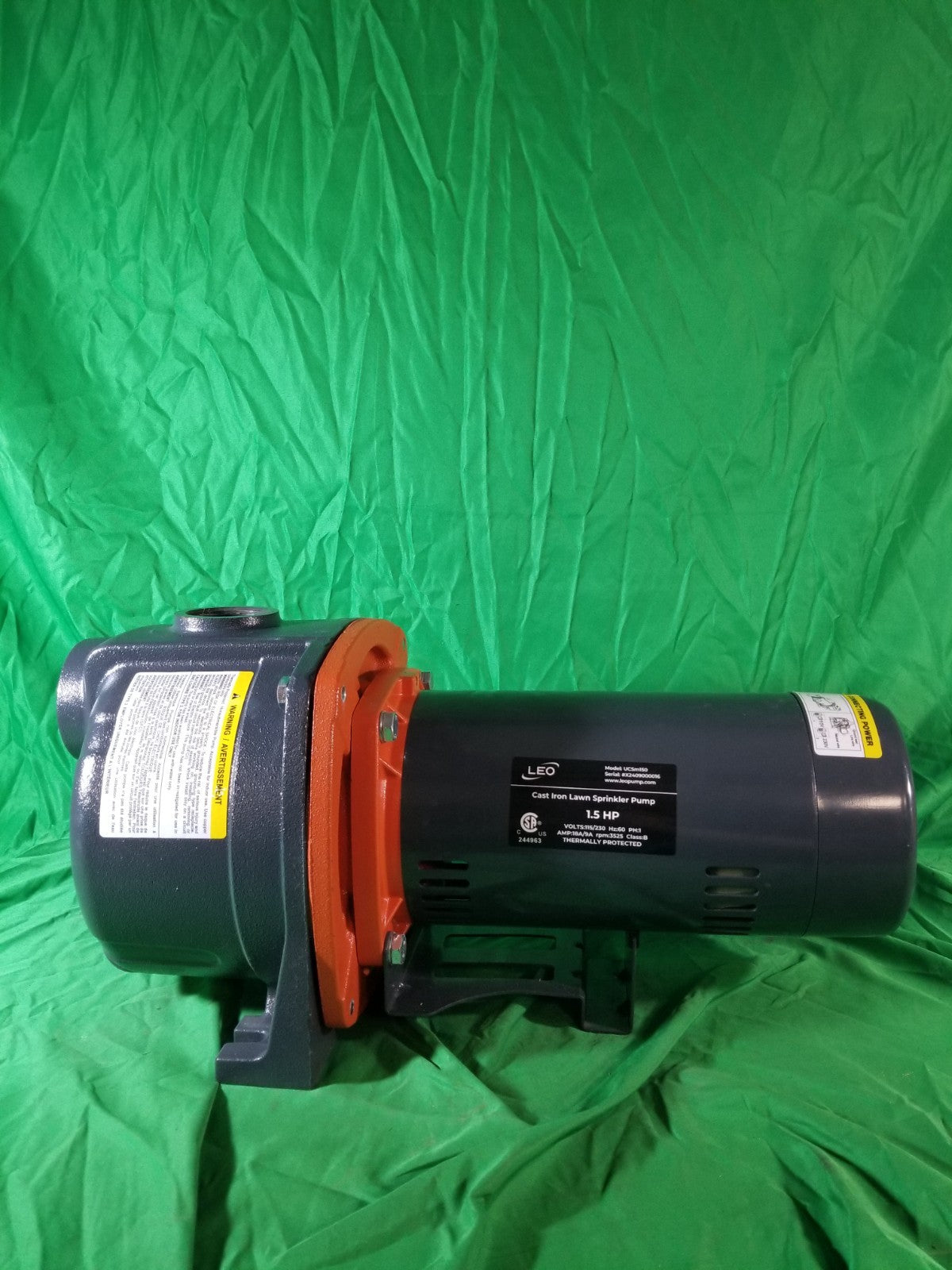 LEO 1 1/2 HP Cast Iron Lawn Sprinkler Pump UCSm150 Tested, See Pictures