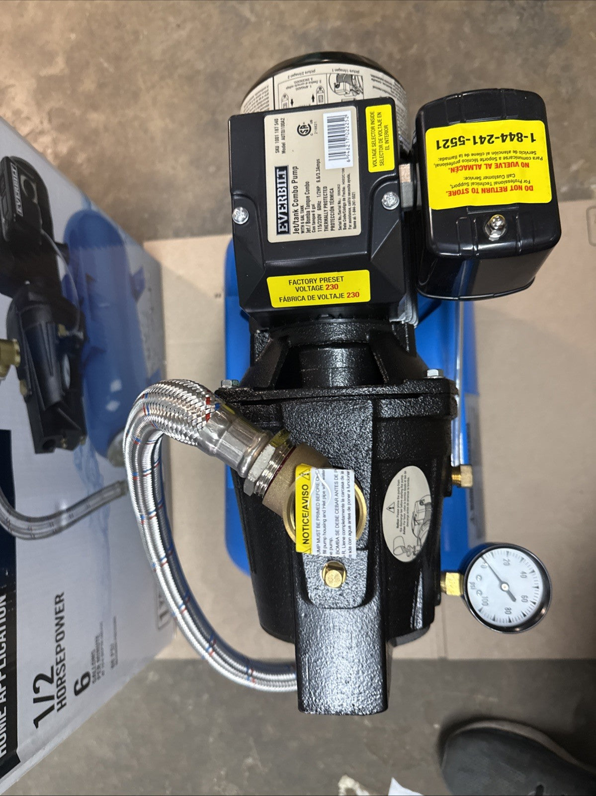 Everbilt 1/2 HP Shallow Well Jet Pump with 6 Gallon Tank AUTOJ100A2 NEW Open Box