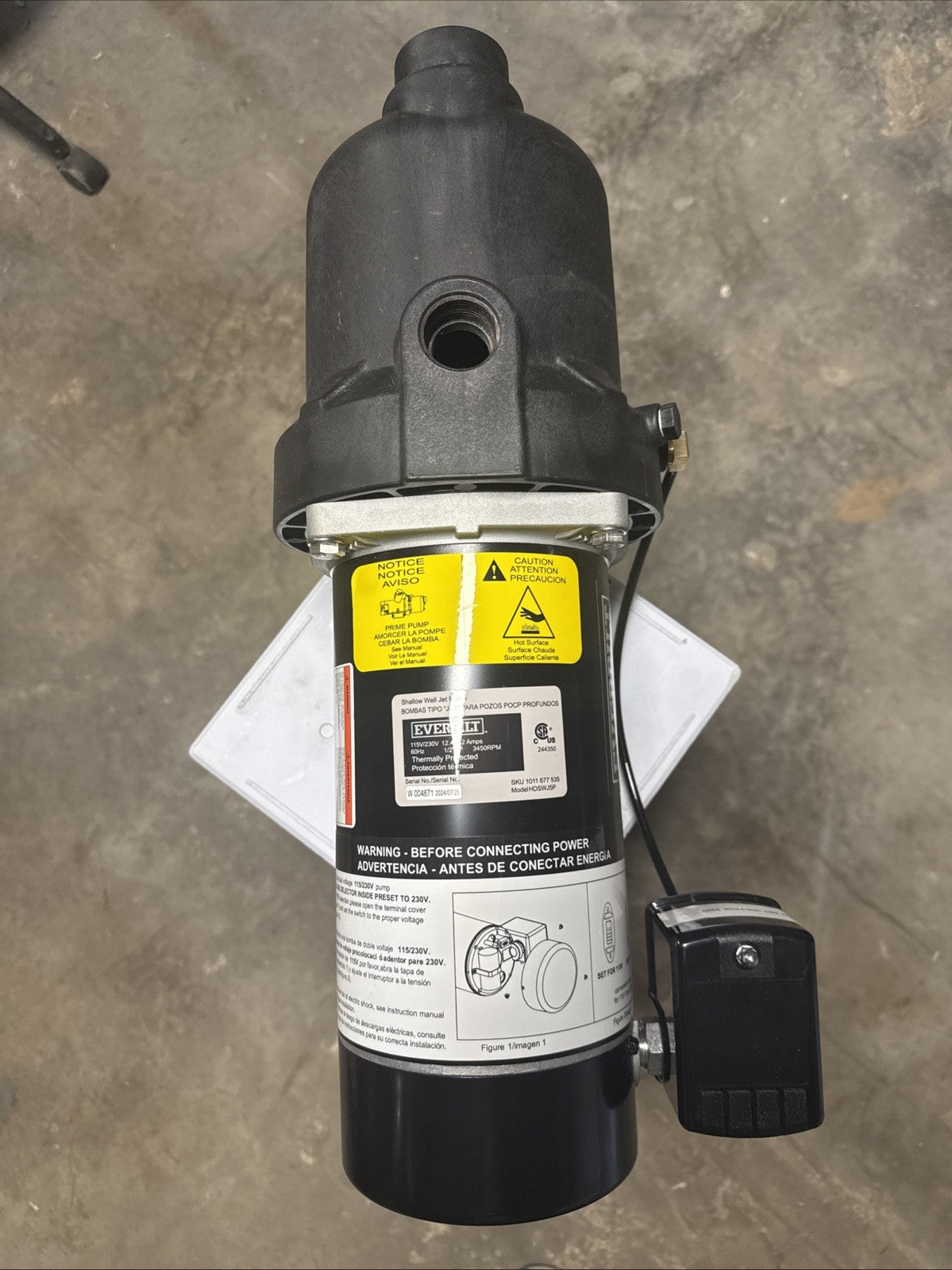 Everbilt 1/2 HP Shallow Well Jet Pump 1011677535 Read Description*