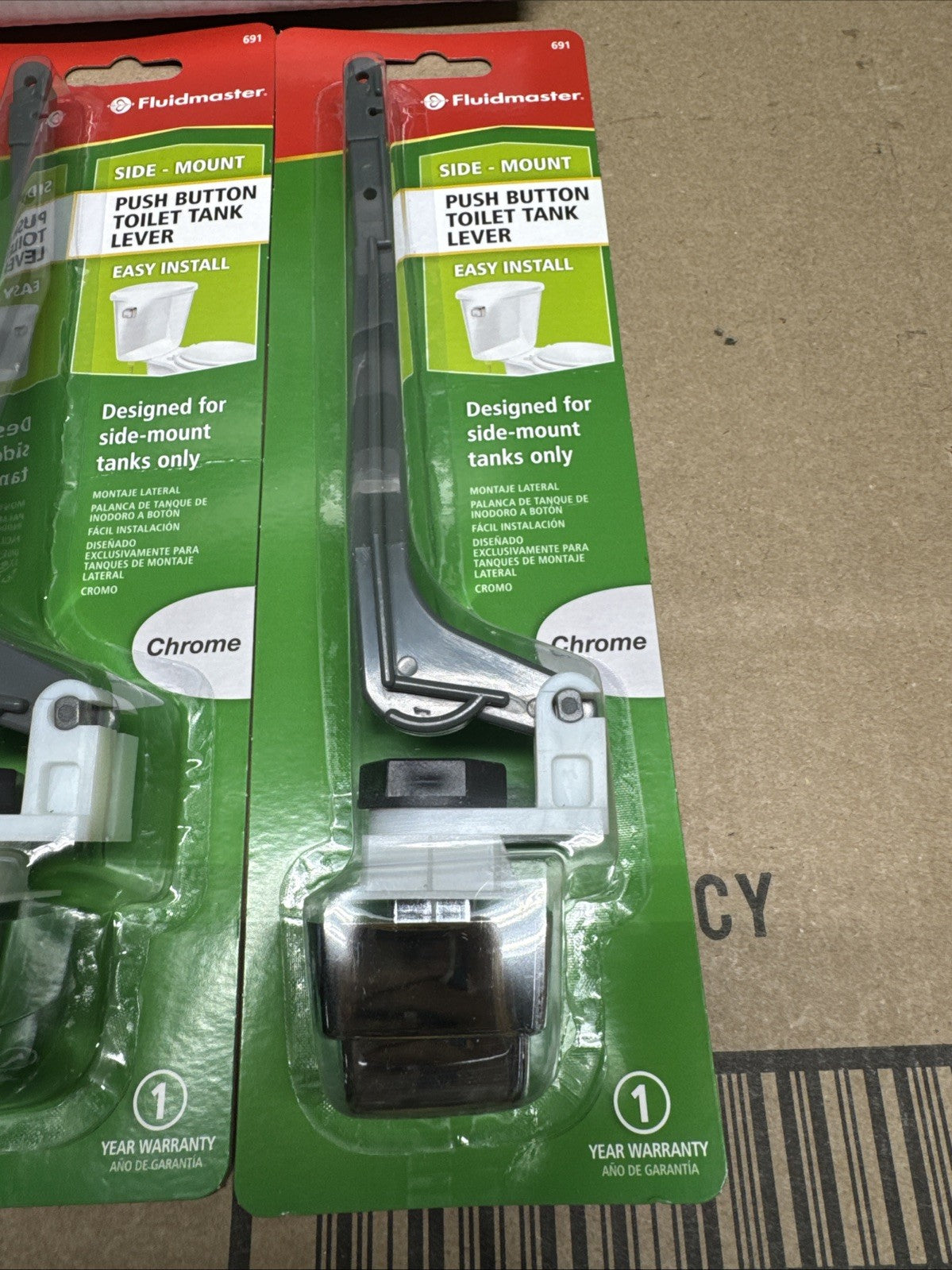 12 Fluidmaster 691 Chrome Plastic Adjustable Replacement Flush Lever Push Button