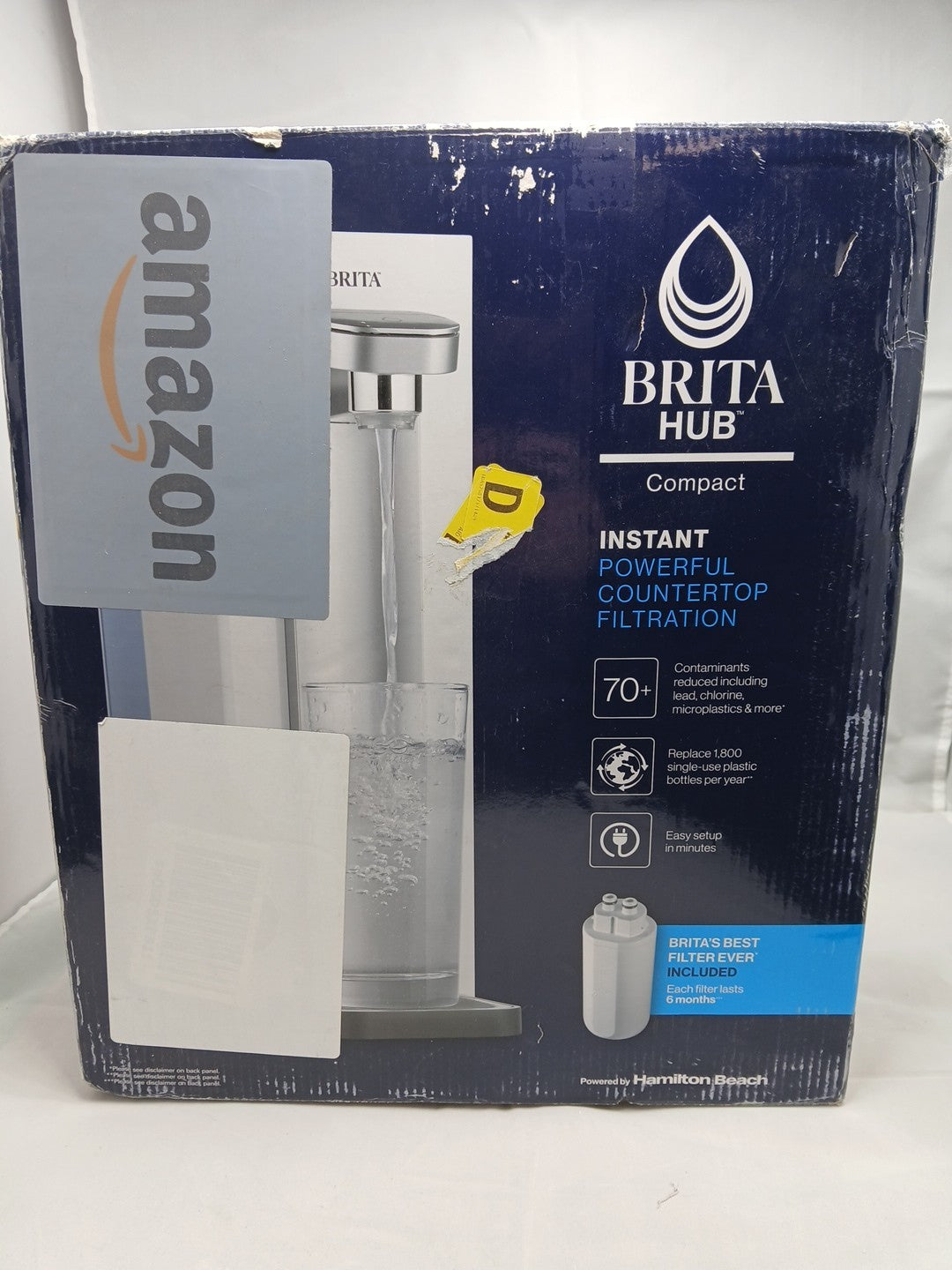 Brita Hub Compact Instant Powerful Countertop Water Filter System 9 Cup Tank