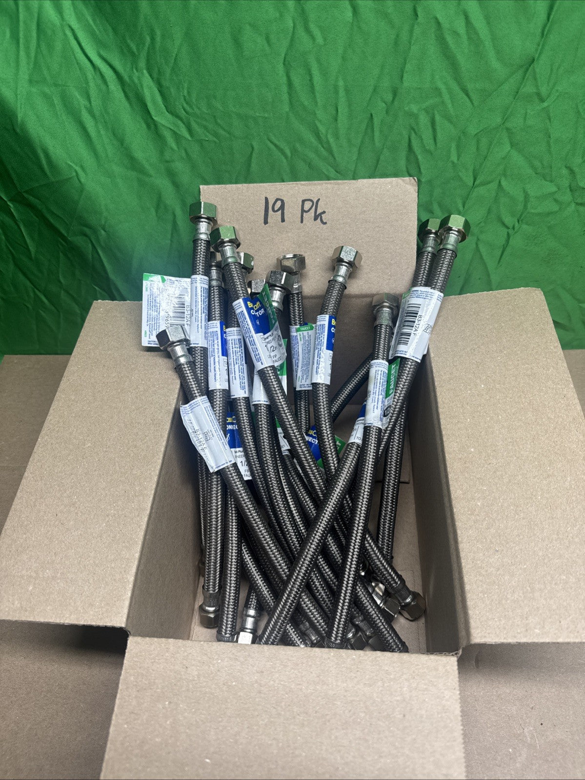 LOT OF 19 Brass Craft Faucet Connector 1/2 x 1/2 x 12 B3-12A F