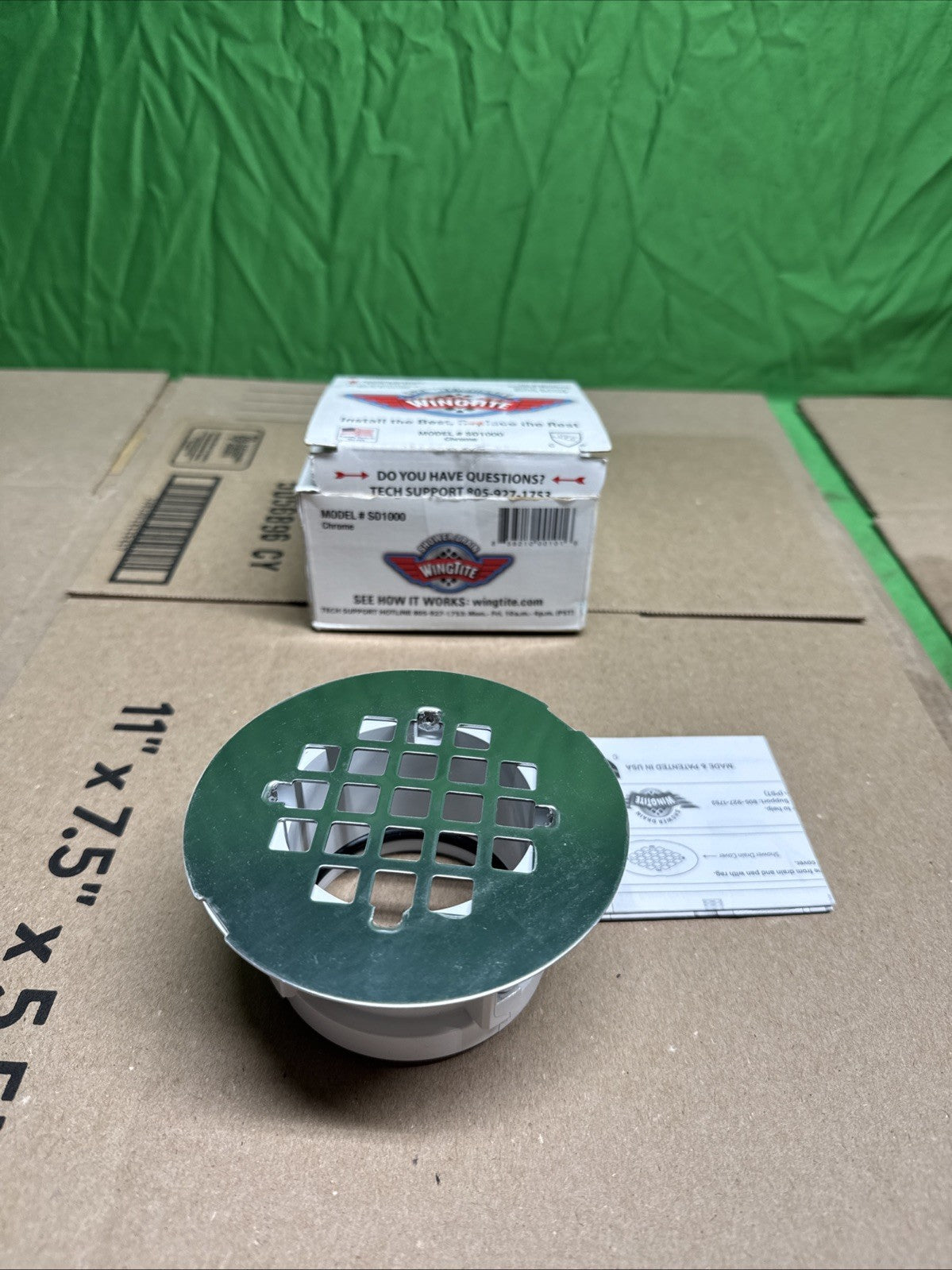 WingTite Shower Drain Replacement, Installs Entirely from the Top, Chrome