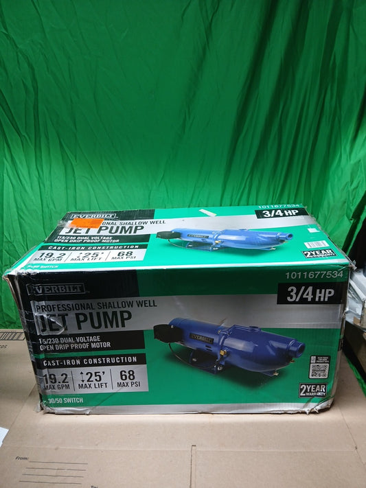 Everbilt 3/4 HP Cast Iron Shallow Well Jet Pump HDSWJ7 as is, *For Parts *