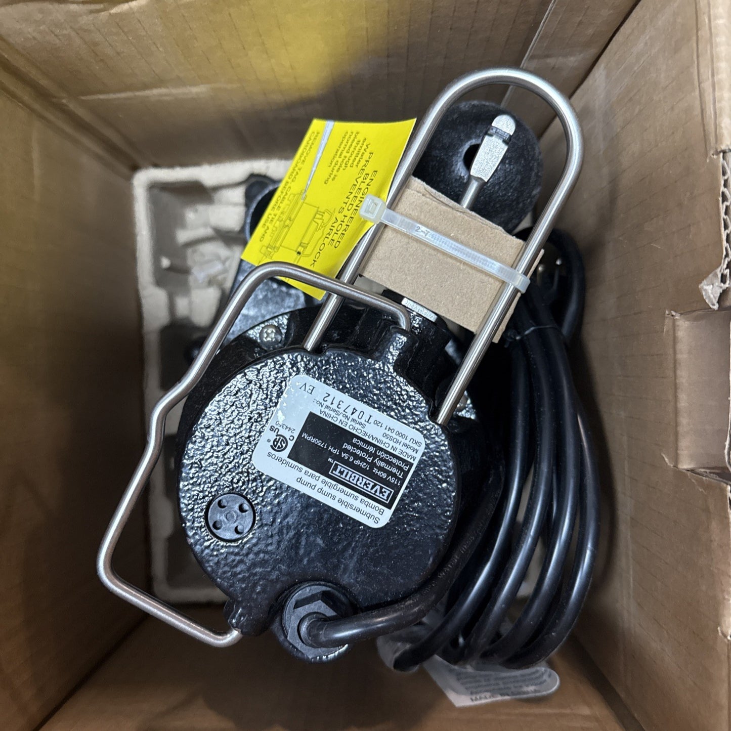 Everbilt 1/2 HP Cast Iron Sump Pump Model # HDS50