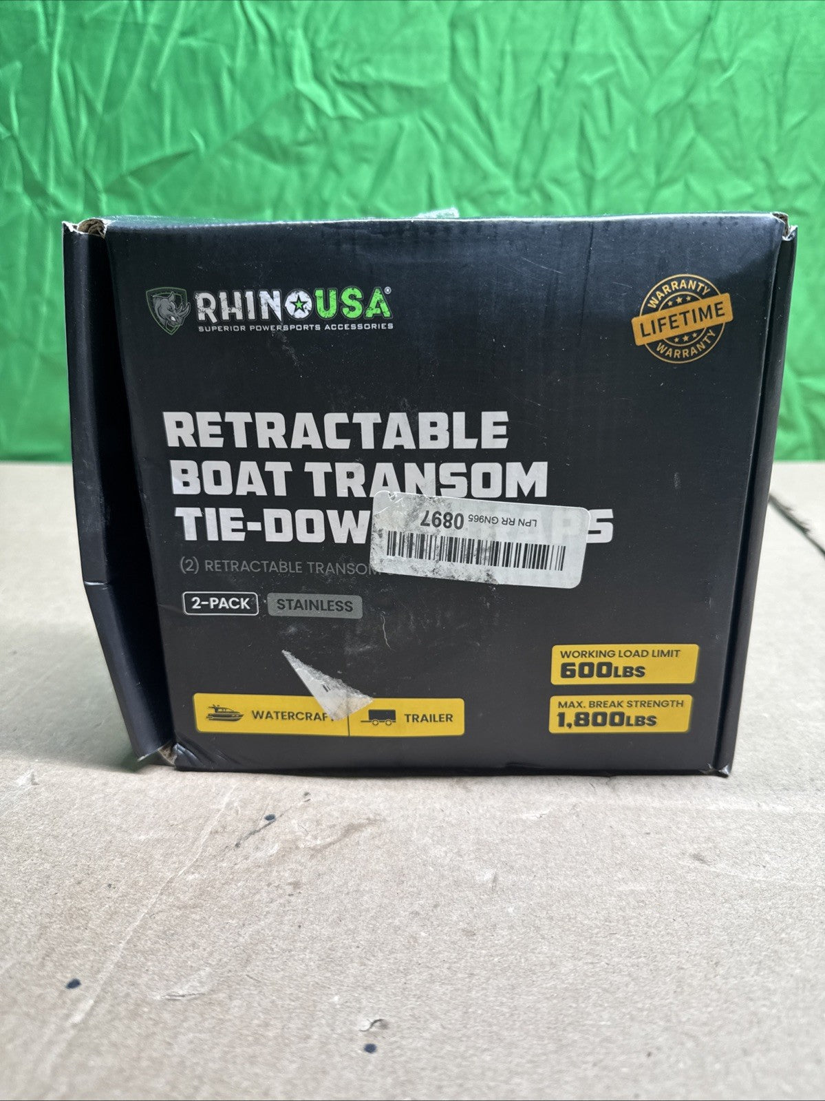 43in Durable Polyester Trailer Straps for Boats & Jet Skis - 2PK Stainless Steel