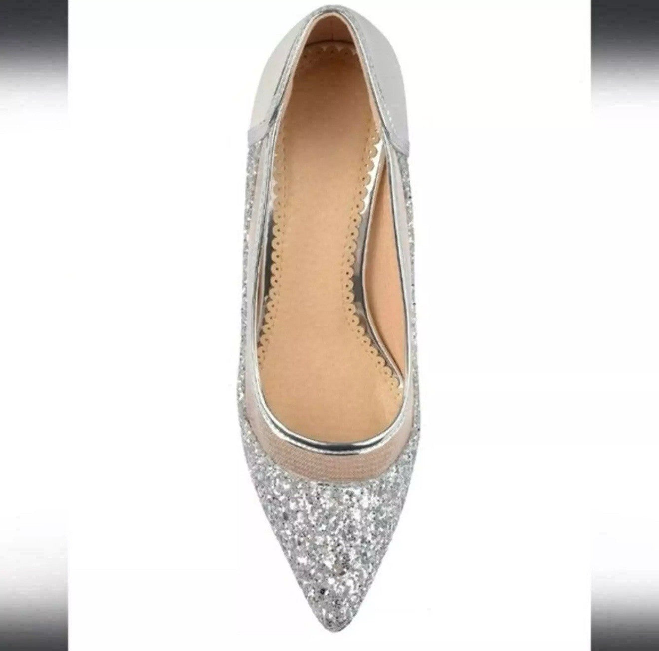 Journee Collection Kalani Glitter Pump Grey Silver Size 12