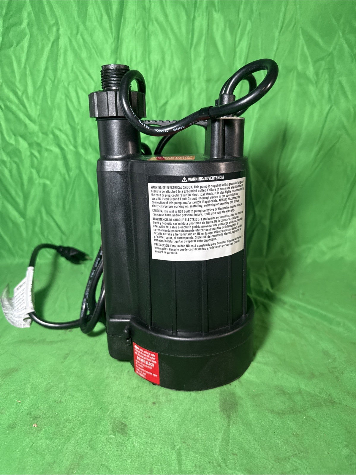 Everbilt HPEBAU33 1/3 HP Utility Pump Portable Water Removal Pump automatic off