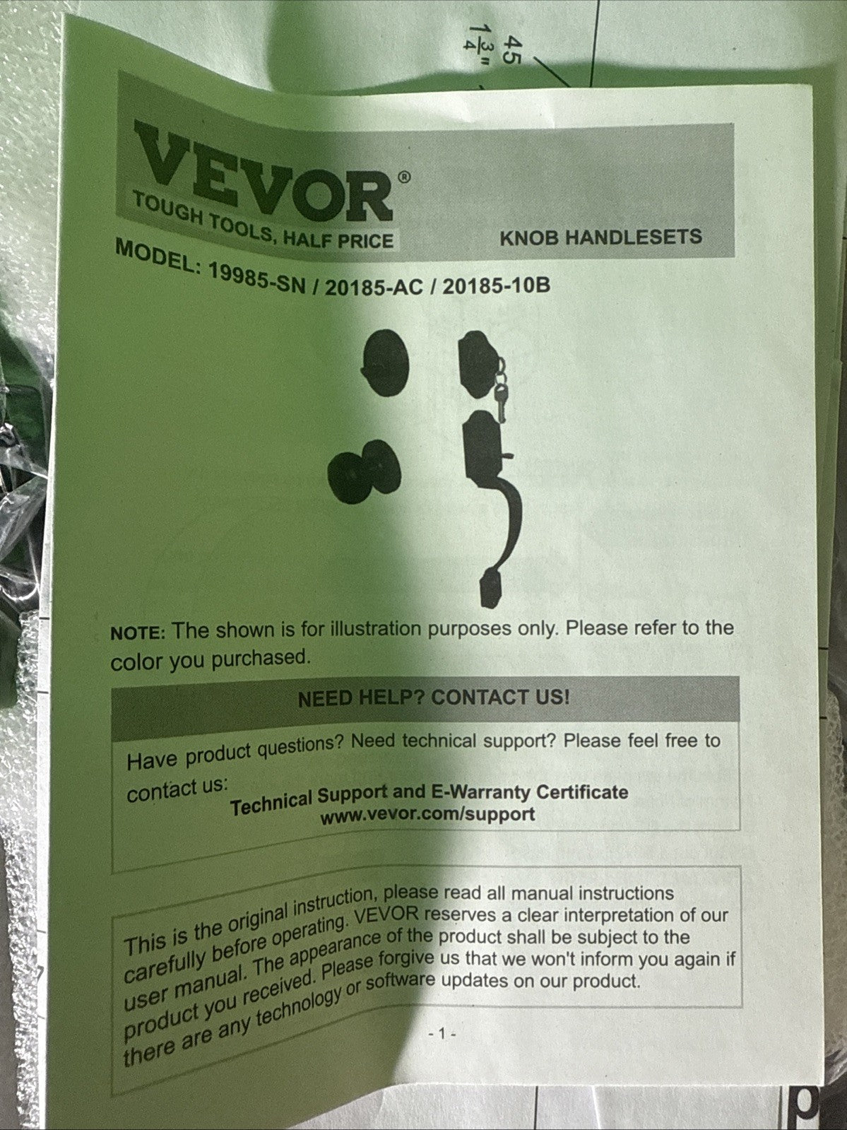 VEVOR Front Door Handle and Deadbolt Set Antique Copper Front Door