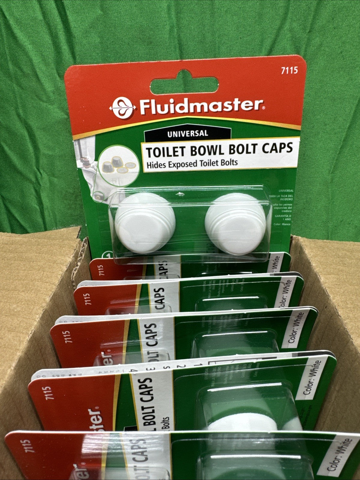 (20-Pk) Fluidmaster Toilet Bolt Cap Plastic White 7115