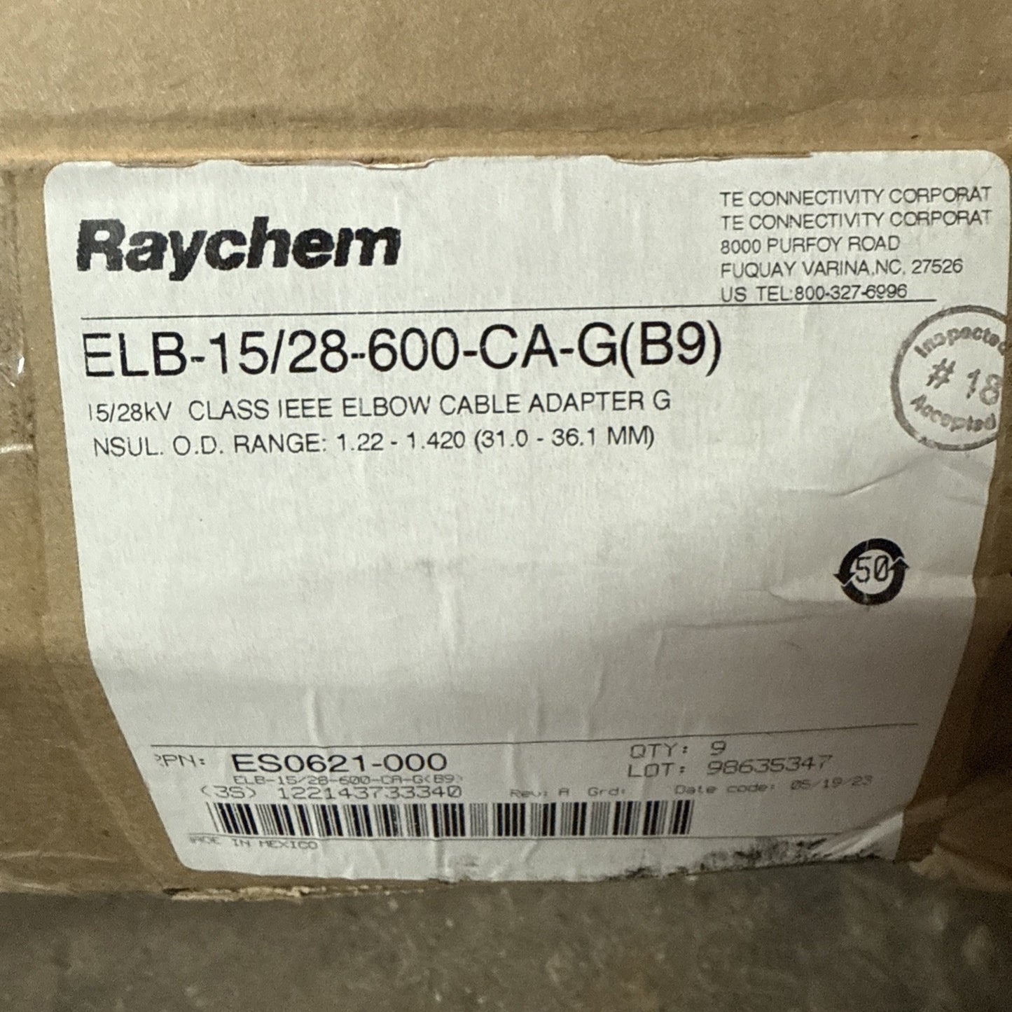 TE Connectivity 15/28kV 600A Cable Adapter Size G 1.22-1.42 (31-36.1MM)