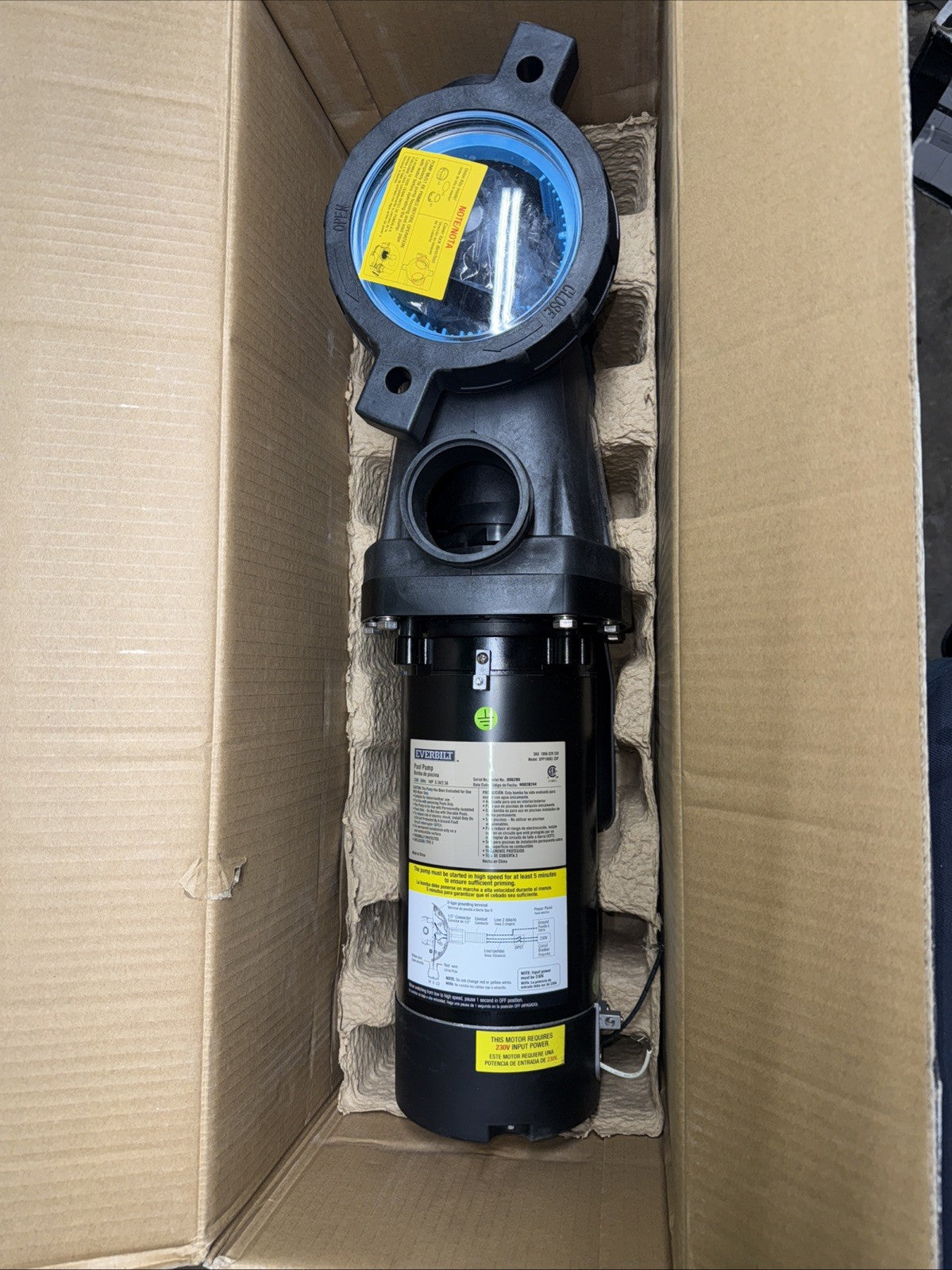 Everbilt 1 HP Pool Pump InGround  2 Speed 230V (Model SPP10002-2SP) NEW OB