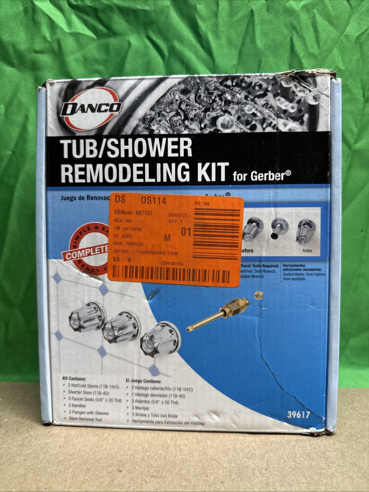 Gerber Tub/Shower 3-Handle Remodeling Kit in Chrome NEW OPEN BOX