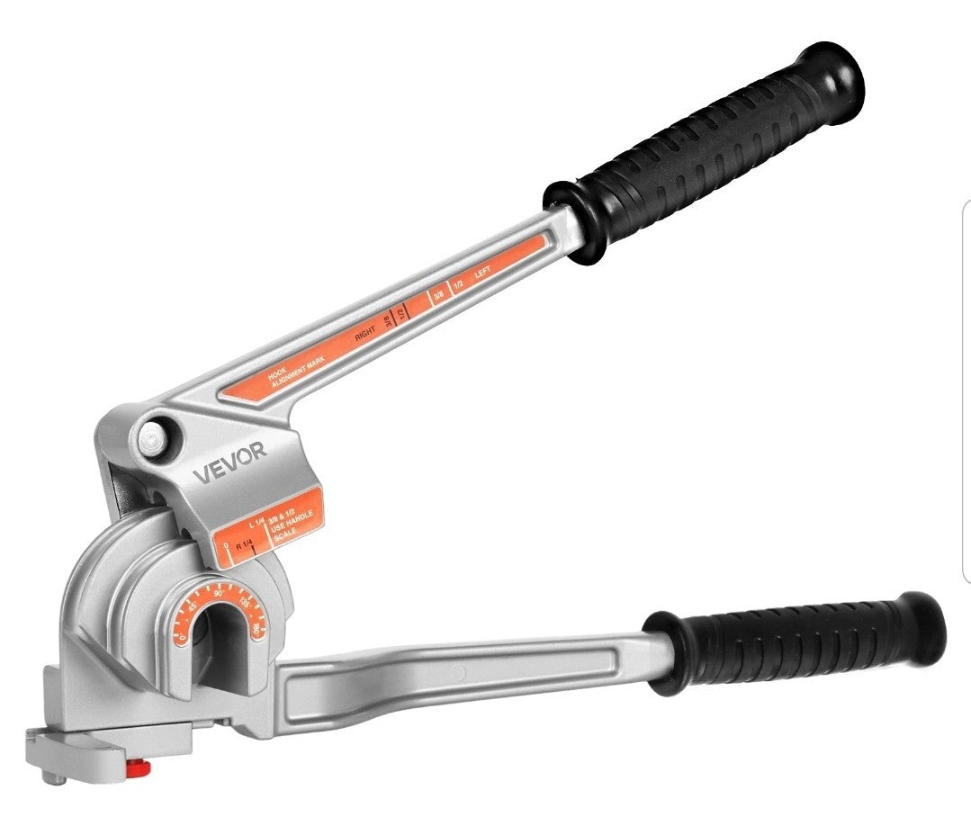 VEVOR 3 in 1 Lever Pipe Tube Bender for 1/4", 3/8", 1/2" O.D. 0-180° Bending