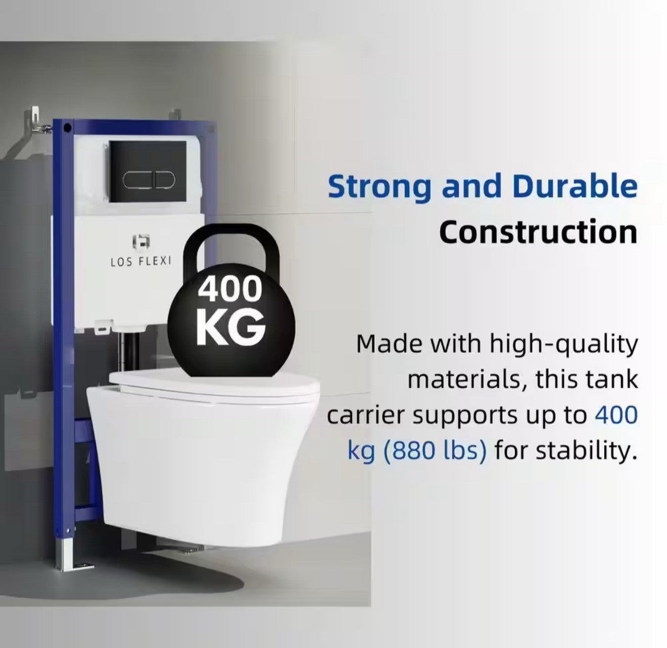 Los Flexi In-Wall Toilet Tank Carrier 0.8/1.6GPF w/ Flush Plate LF01TC01