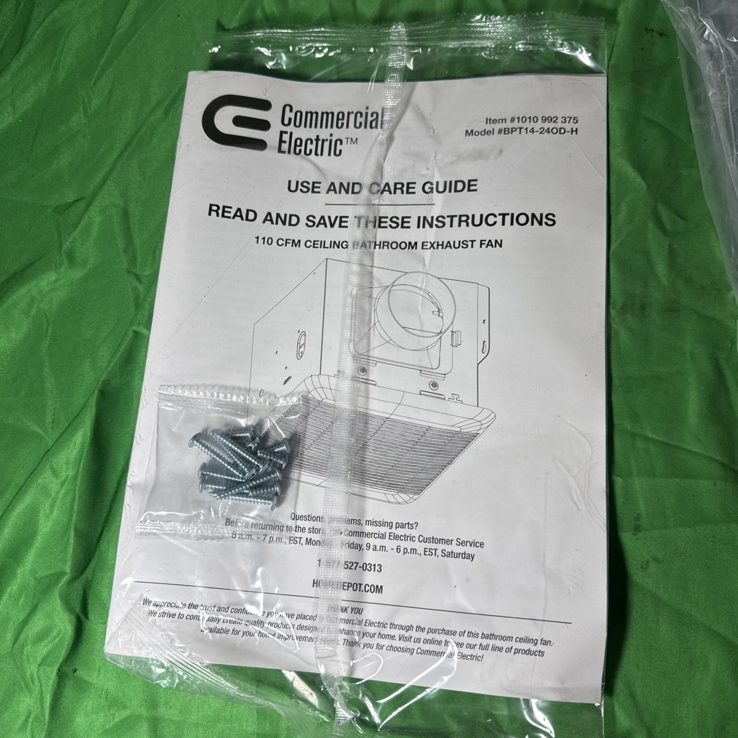 Commercial Electric 110 CFM 1.5 Sone Bathroom Exhaust Fan with Humidity Sensing