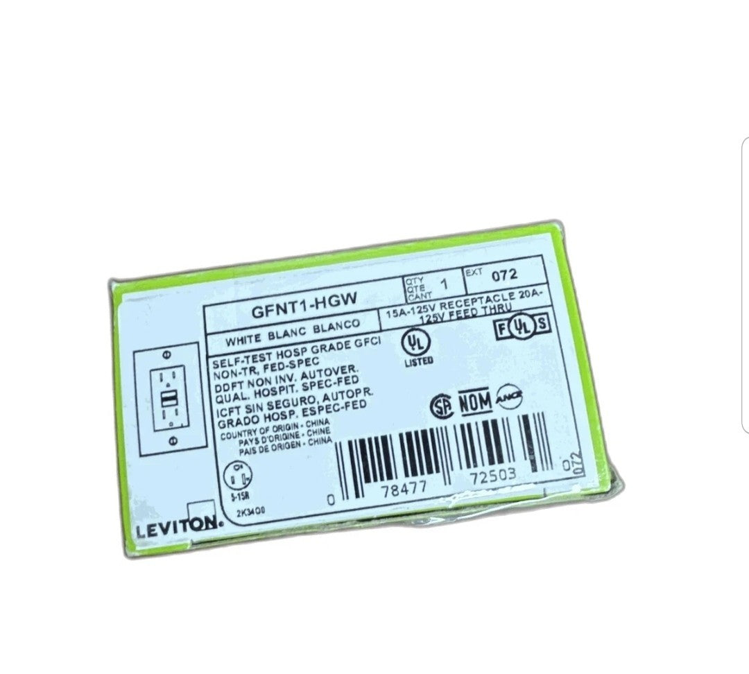 15 Amp Self-Test SmartLockPro Hospital Grade Duplex GFCI Outlet with LED, White