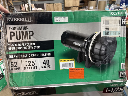 Everbilt Lawn Irrigation Pump Plastic 1.5HP HDLS15P PARTS ONLY