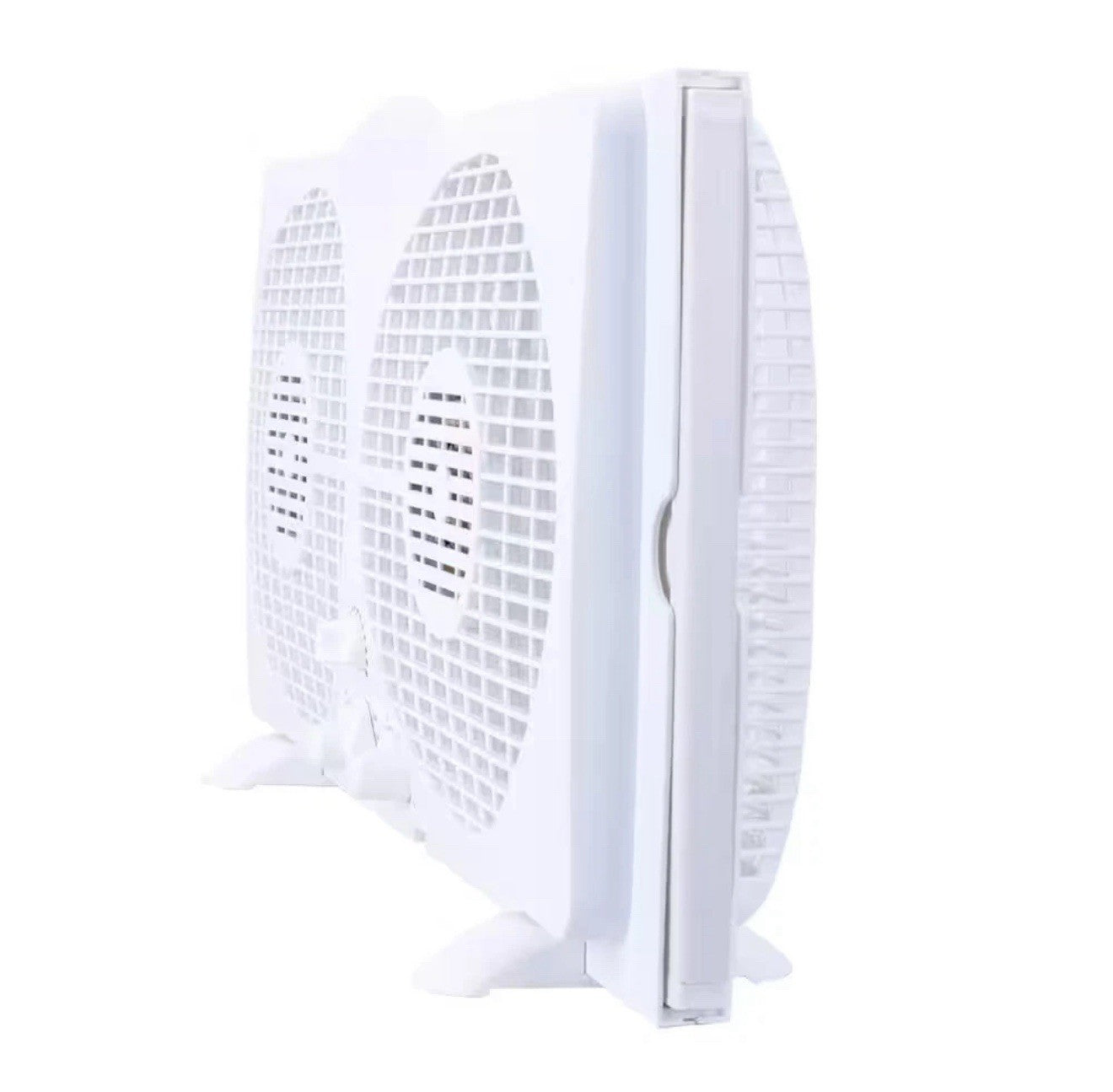 Window Fan Twin Reversible 9 in Adjustable Thermostat 3 Speed Quiet White