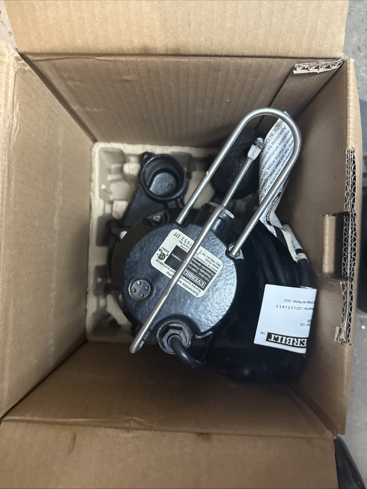 Everbilt 1/2 HP Cast Iron Sump Pump Model # HDS50 Used