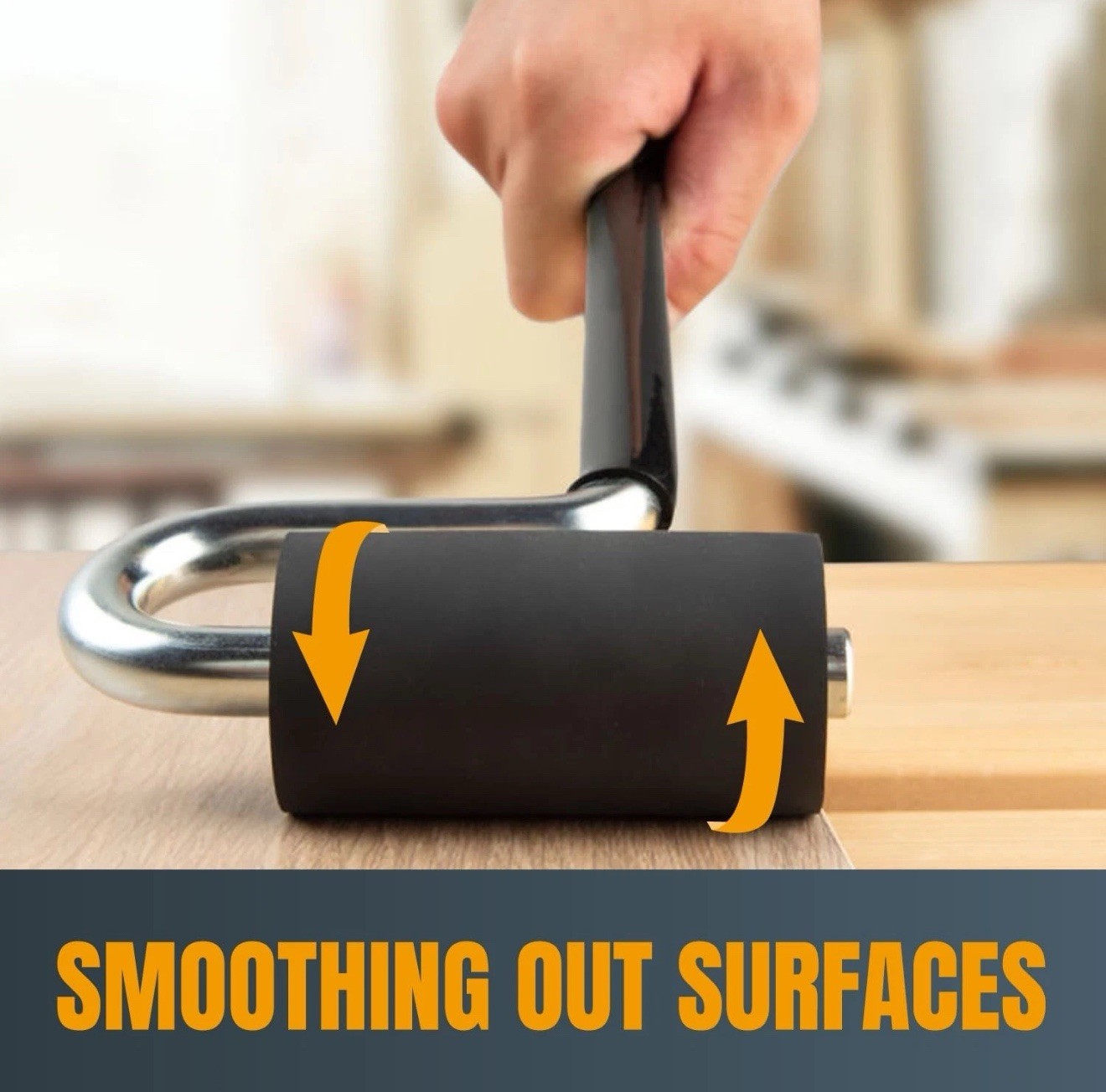 POWERTEC 71010 Long Handle J-Roller with Rubber Roller, 1-1/2-Inch by 3-Inch –