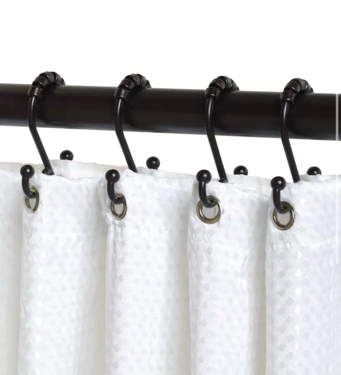 NeverRust Aluminum Double Roller Shower Hooks in Bronze (72 PACK)