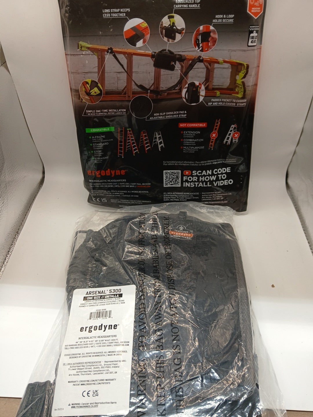 Ergodyne 5300 A-Frame Ladder Shoulder Lifting Strap & Carrying Handle.