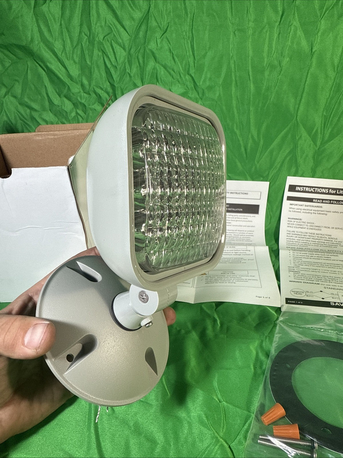 Lithonia Single Head LED Emergency Light ERE GY SGL WP SQ M12, Gray, 3.6-12V