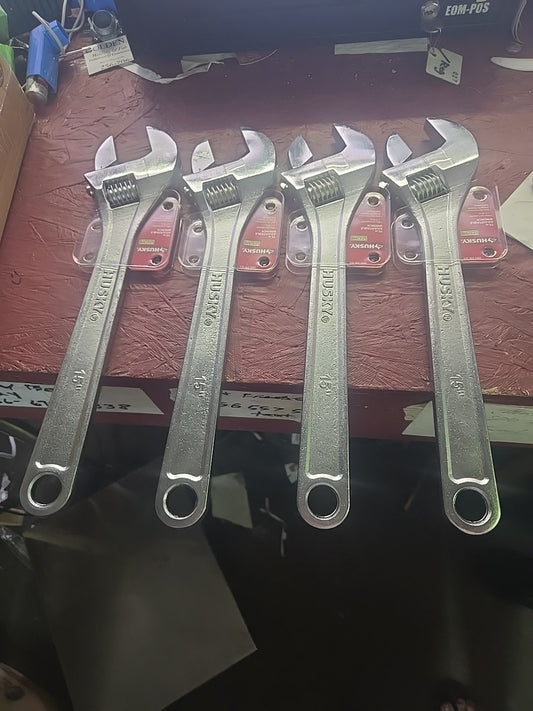15 in.   Husky   Adjustable Wrench. ( Pack of 4 ) Crescent Wrench 15"