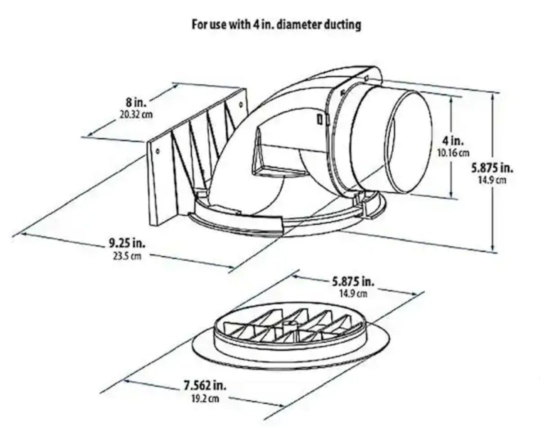 Gibraltar Building Products Plastic Soffit Vent Weather Resistant 4 in. Ducts