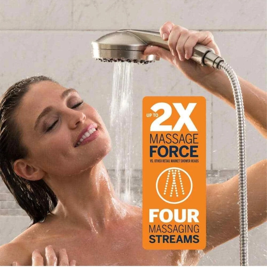 Waterpik 6-Spray Wall Mount Handheld Shower Head 1.8 GPM in Brushed Nickel NEW