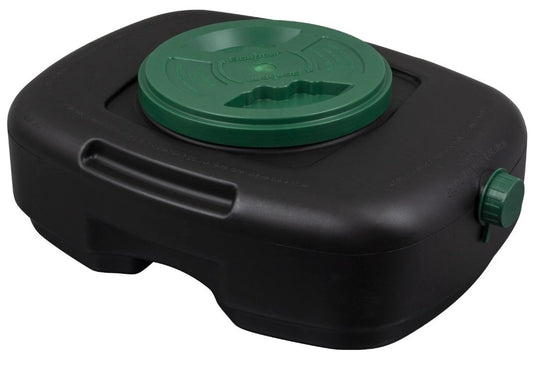 AM06984 12 Quart Oil Drain Pan with Lid Filter Drain Screen and Pour Spout