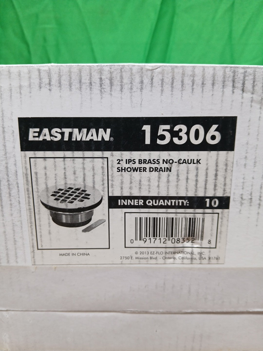 10pck Eastman 2 Inch IPS No Caulk Brass Shower Drain, Stainless Steel, 15306