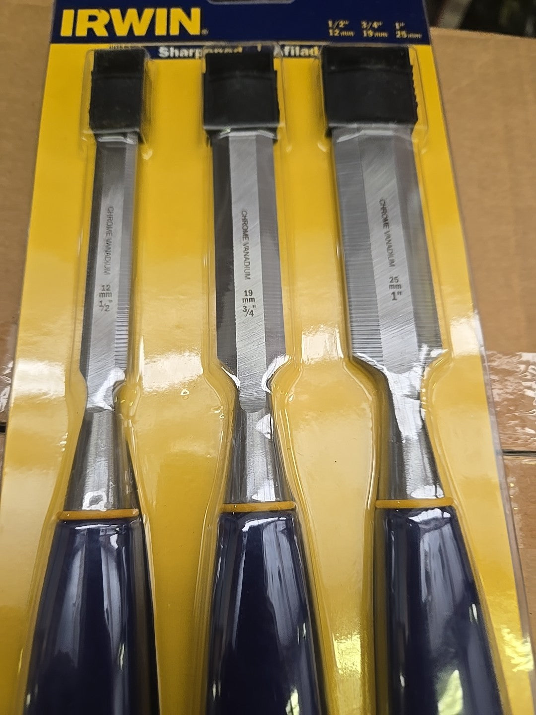 Irwin 3pc Wood Woodworking Chisel Set 1/2", 3/4", 1" Set Of 3