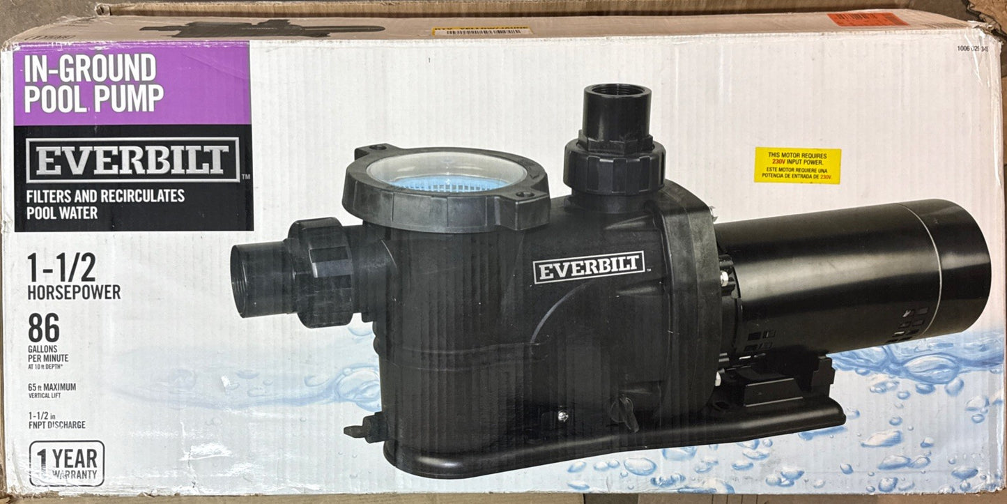 Everbilt 1.5 HP 2-Speed Pool Pump 230-Volt SPP15002-2SP *no unions*