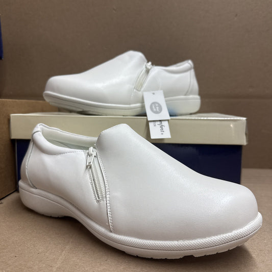 24 HOUR COMFORT Ester Women's 10 Wide Width Slip-On Leather Loafers Nurse