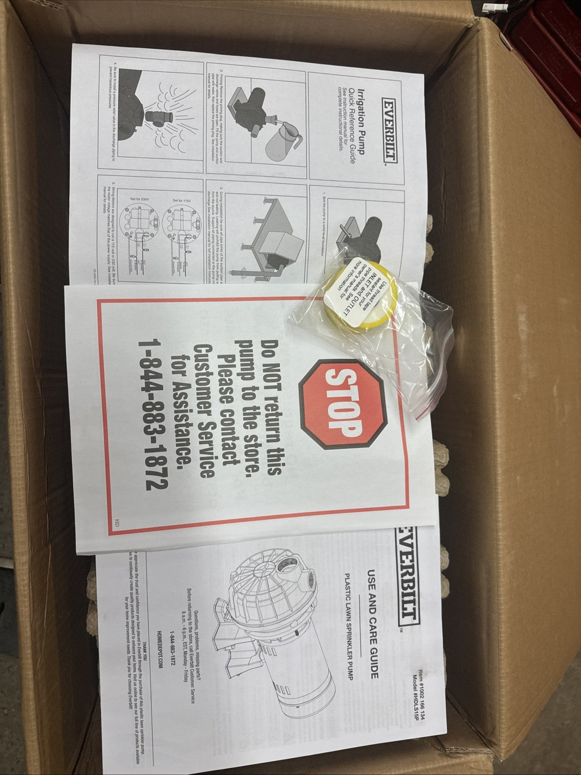 Everbilt Lawn Irrigation Pump Thermoplastic 1 1/2 HP HDLS15P NEW OPEN BOX