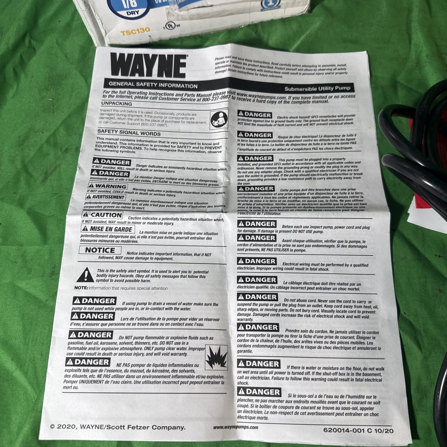 Wayne TSC130 Multi-Use pump 1000 Gallons/Hour Thermoplastic Box