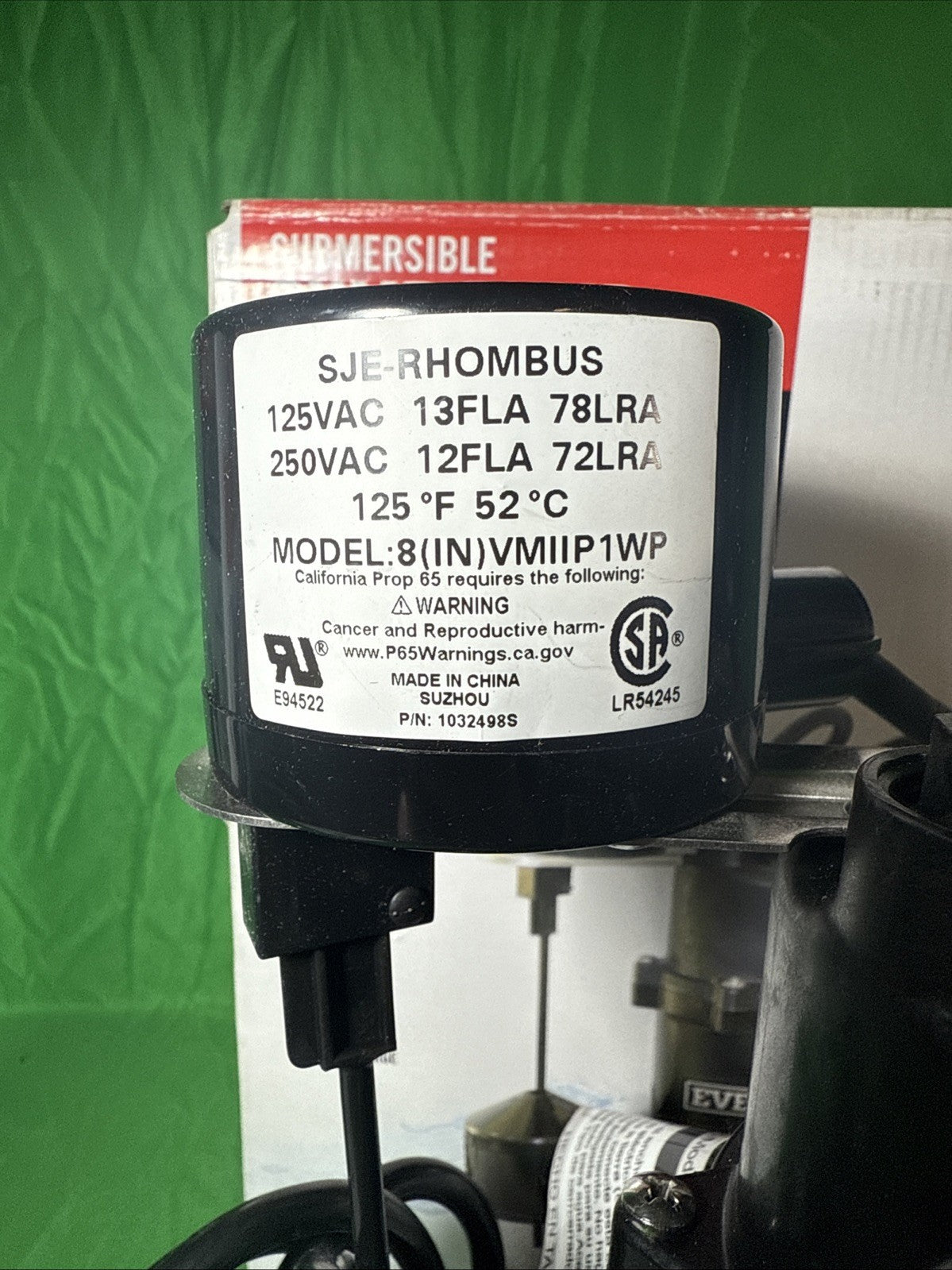 Everbilt 1/4 HP Aluminum Submersible Sump Pump Vertical Switch New Open Box