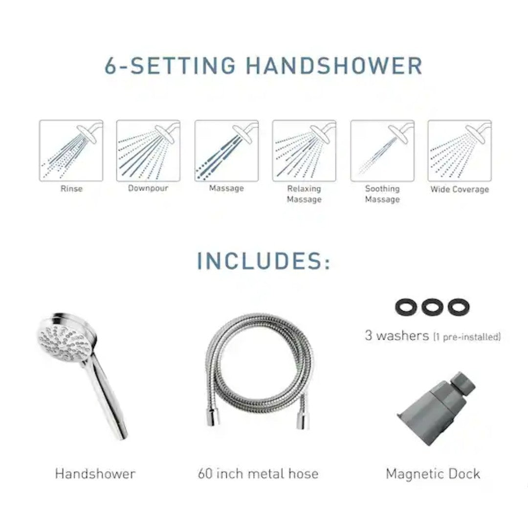 Moen 26000 Attract w/Magnetix 6-Spray 3.75in. Handheld Adjustable Showerhead