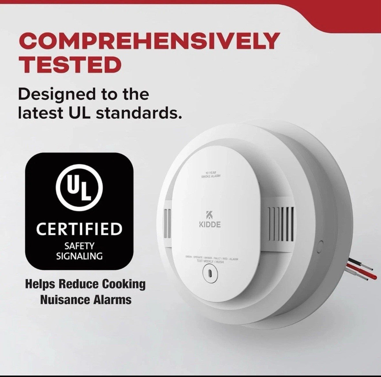 2 pack Kidde Hardwired Smoke Alarm Detector, 10Year Battery Backup Model 20SA10