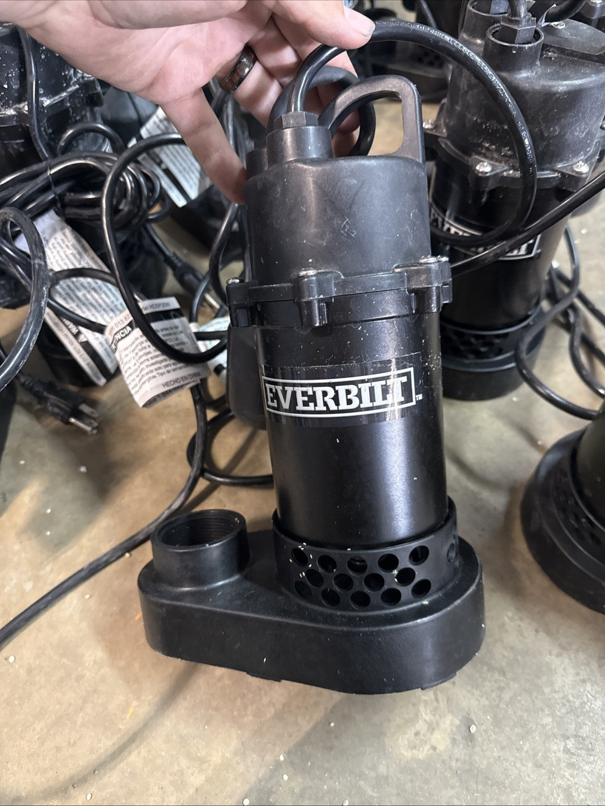Everbilt 1/4 HP Aluminum Sump Pump w/ Tether Float Switch HDSP25W USED TESTED