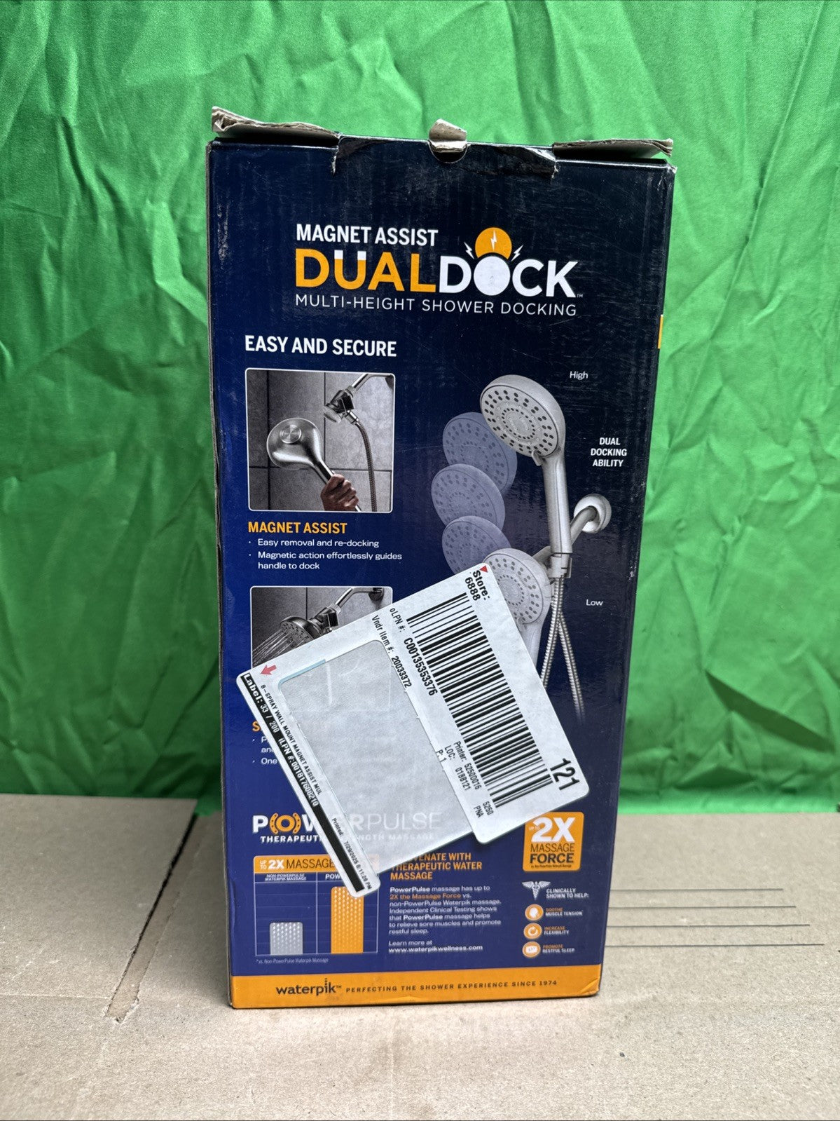 Waterpik 8-Spray Wall Mount Magnet Assist Multi Height Handheld Shower Head