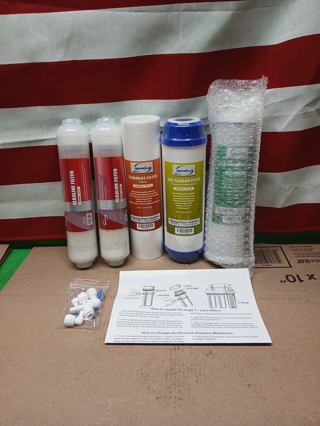 iSpring Water Filter Set 5 Piece: Sediment, GAC, CTO, 2 Alkaline Filters