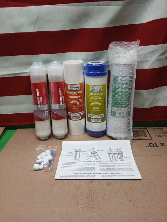 iSpring Water Filter Set 5 Piece: Sediment, GAC, CTO, 2 Alkaline Filters