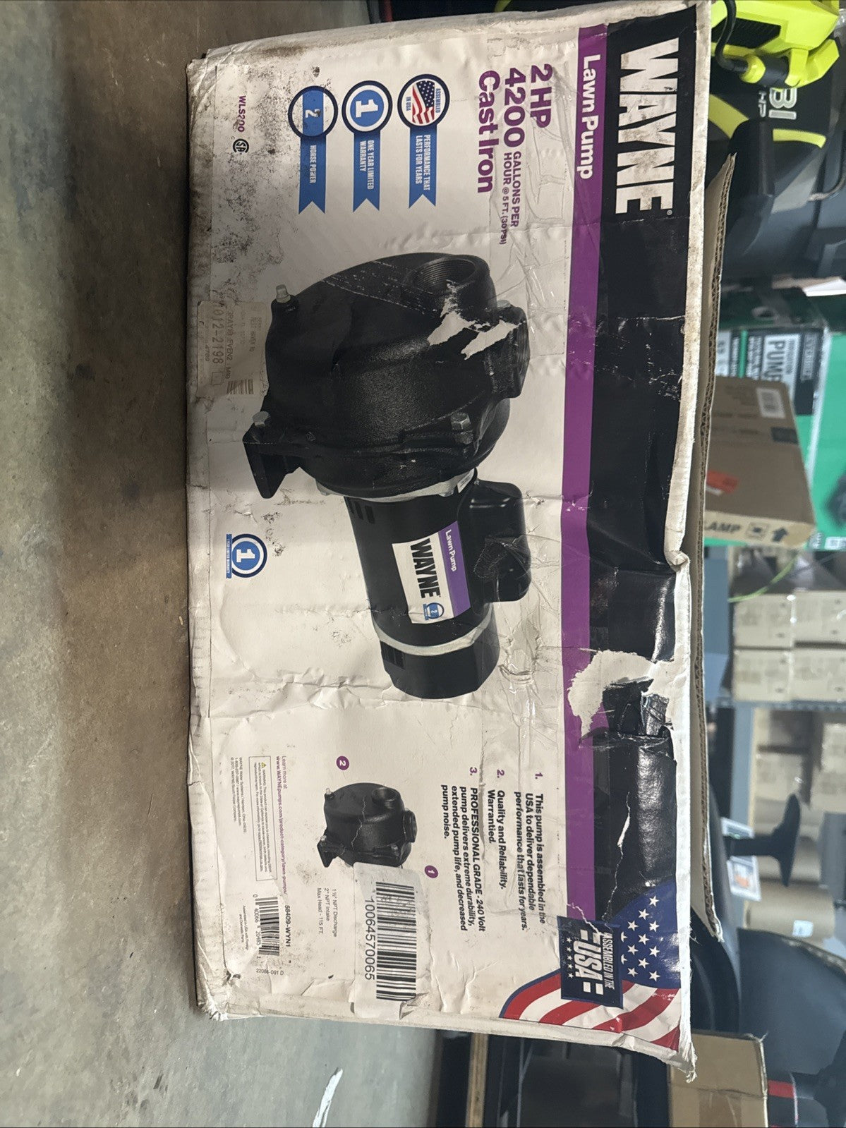 Wayne WLS200 Cast Iron Lawn Sprinkler Pump *Used Or For Parts Only*