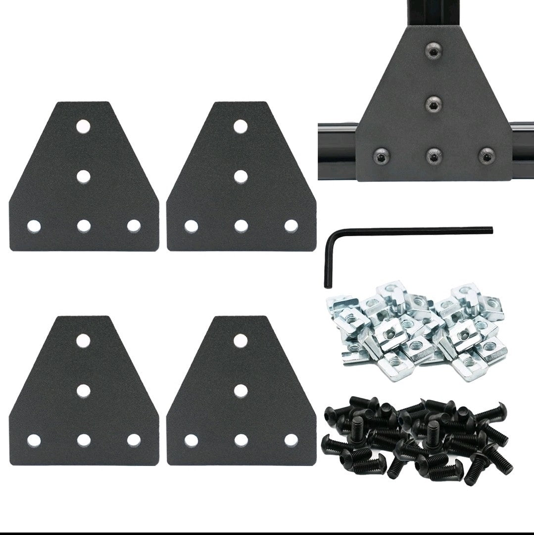 8 PCS Black T-Shape Corner Bracket Connector for 4040 Series Aluminum Extrusion