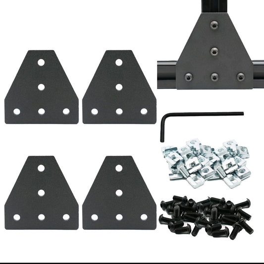 8 PCS Black T-Shape Corner Bracket Connector for 4040 Series Aluminum Extrusion