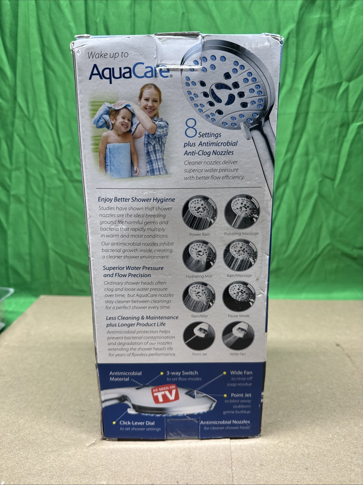 8-Spray Patterns 4.5 in. Wall  Dual Shower Head As Seen On TV Factory Sealed!!