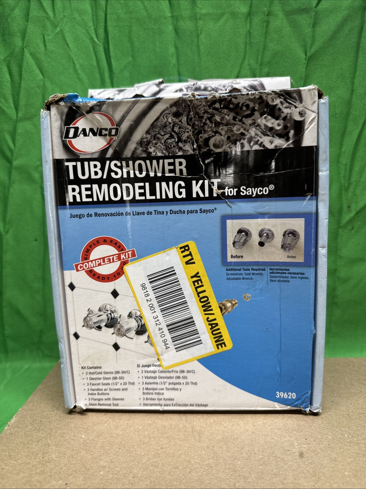 Danco 39620 Tub/Shower 3-Handle Remodeling Trim Kit in Chrome for Sayco